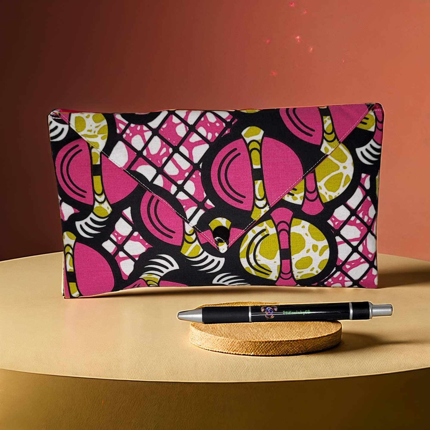 Pochette à pression "Formes/Fushia"