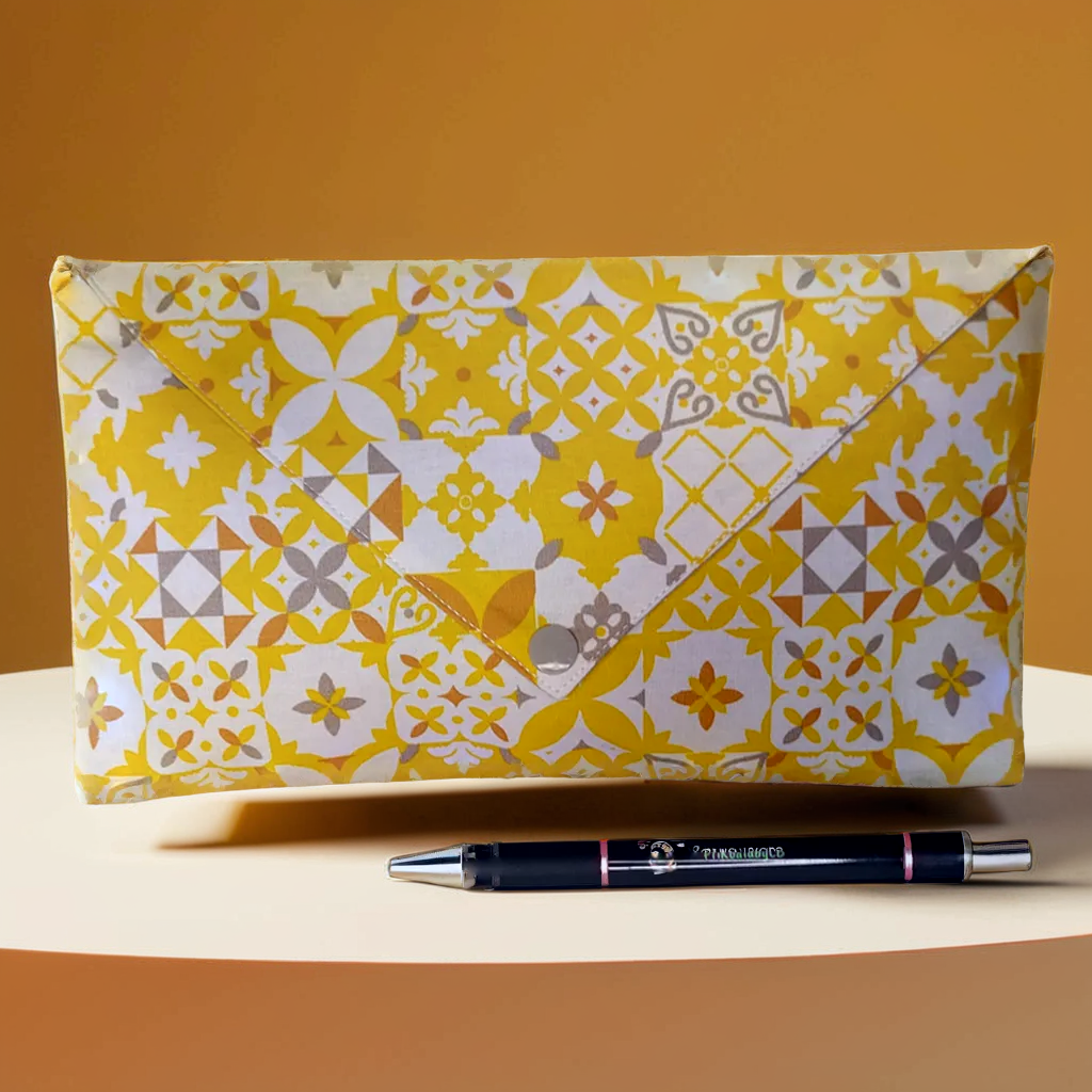 Pochette à pression "Vintage J/Gris"